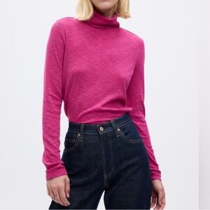 Gap Ribbed Long Sleeve Pink Turtleneck